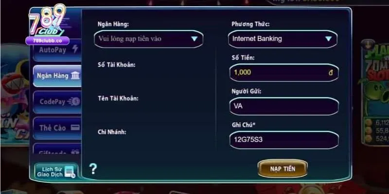 Hướng dẫn nạp và rút tiền tại 789club siêu dễ